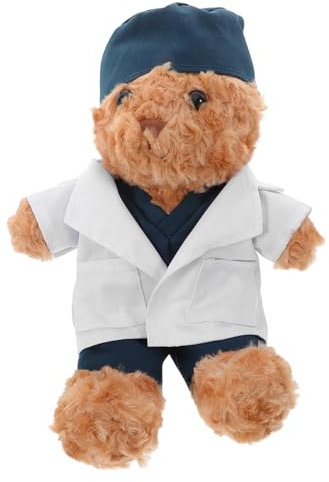 SKISUNO Plush Bear Doll Im Arzt-Outfit Kuscheltier Für Graduierung Kreative Geschenkidee Für Erwachsene Detailreiche Verarbeitung Und Weiches Material