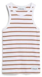 ARMEDANGELS Damen RIPP-Top aus Bio-Baumwoll Mix KANITAA Stripes Fitted White-Pale Umber