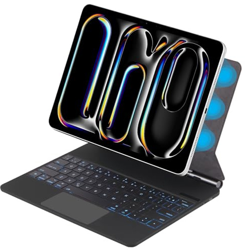 FIABANO Magic Keyboard per iPad Air 13 pollici (M4/M3/M2), tastiera wireless Bluetooth | Tastiera con trackpad, supporto magnetico e display di alimentazione