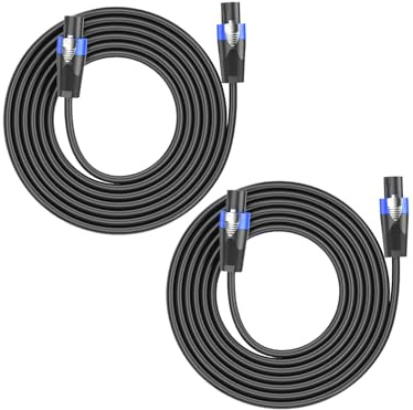 GCTBL 50M 2pack Speakon à Speakon Câbles Professionnel 15 Gauge Audio Cord DJ/PA Haut-Parleur Câble avec Twist Lock