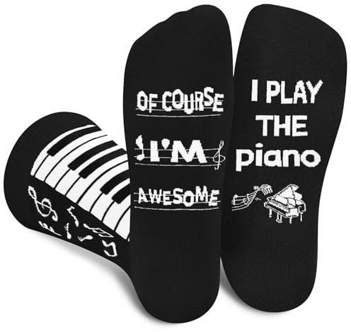 AGRIMONY Lustige Musik Socken Herren Jungen- Musik Bunte Männer Witzige Socken Coole Musiker Funny Socks- Vatertagsgeschenk Valentinstag Geschenkideen