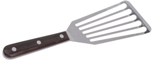 WEKADRIN Edelstahl Bbq Spatel Kleines Multifunktionales Steakwender mit Schlitzen zum Braten von Fisch und Fleisch Rostfrei als Grill Küchenzubehör für Schonendes Wenden und Ablassen von