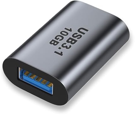 USB 3.1 Female to USB-C Female Adapter 10Gbps Data Transfer with 3A Quick Charging A to C Converter Aluminum Alloy Universal for Laptop PC Phone Tablet Travel USB-C Gadgets & Hard Drive Storage