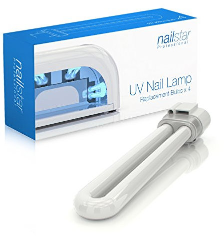 NailStar Lot de 4 ampoules UV 9W, Compatibles pour les lampes NailStar 36 W, Ongles, Manucure et Pédicure