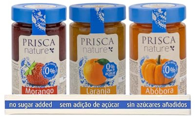 Pack de 3 mermeladas naturales con 0% azúcar de caña: Fresa - Naranja - Calabaza. 250g x 3