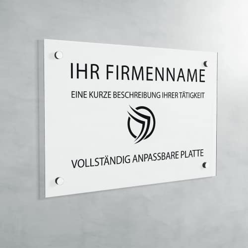 Praxisschild aus PVC - Graviertes Berufsschild zur Anpassung - Individuelle Größe (Blanc écrit noir/Weiß mit schwarzer Schrift)