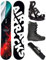 Airtracks Herren Snowboard Set Freestyle Freeride Board North South Four Wide 162 + Snowboard Bindung Master + Boots Star 44 + Sb Bag