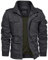EKLENTSON Casual Winter Coat for Men Warm Military Bomber Cargo Jacket Windbreaker, Grey, XL