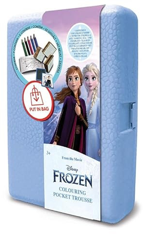 Multiprint Clutch Trousse Disney Frozen 2, Made in Italy, 3 Stempel und Buntstifte, Malbucher, Stempelset Kinder, in Holz und Naturkautschuk, Ungiftige Waschbare Tinte, Geschenkidee, Art.85981