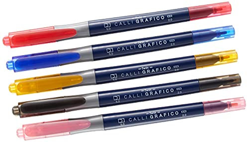 Dong-A Calli Graphico Calligraphy Pens - 5 Colours (Pack of 5)