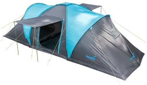 Skandika Kuppelzelt Hammerfest Sleeper Protect für 4 Personen | Eingenähter Zeltboden, Sleeper Technologie mit 2 schwarzen Kabinen, Moskitonetze, 2 m Stehhöhe, 3000 mm Wassersäule