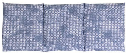 Dinkelkissen 50x20cm groß 3-Kammer - used-look grau-blau - Körnerkissen Dinkelkorn - Wärmekissen und Kältekissen (20x50 cm)