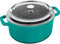 Staub Cocotte aus Gusseisen, rund, 4 l, mit Glasdeckel, Türkis
