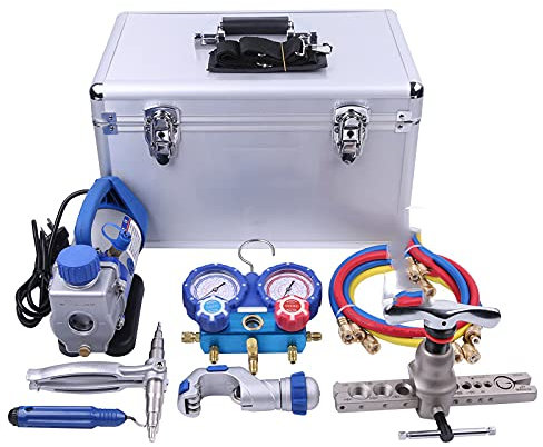 ZTBH Vacuum Pump Flare Pressure Gauge, Refrigeration Tool Set Air Conditioning Refrigeration