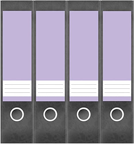 Etiketten für Ordner | Lila 7 | 4 breite Aufkleber für Ordnerrücken | Selbstklebende Design Ordneretiketten Rückenschilder