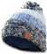 Pachamama 100% Wolle Bruges Grobstrick Bommelmütze, blau, Einheitsgröße