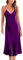 Marvmys Satin Nightdress for Women UK Long Negligees Strap Chemise Nighties for Ladies V Neck Full Slips Sleepwear Deep Purple M