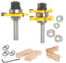 Sinoprotools 2 Teilig Nut- und Federfräser Set, Oberfräser Set 8mm Schaft für Elektro Oberfräsen,Nutfräser mit 2 Lager,Holz Fräser für Holzschneider Werkzeug und DIY