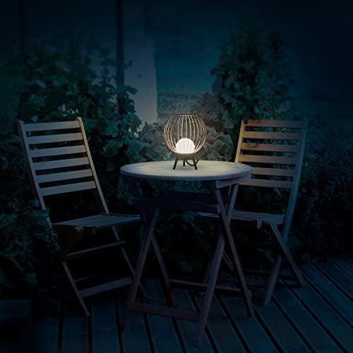 Paco Home Outdoorleuchte Stehleuchte Tischleuchte Außen Terrasse Garten IP 54 Spritzwassergeschützt Kabel 3m, Lampenart: Tischleuchte LED, Farbe: Anthrazit (milchig)