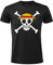 T-Shirt One Piece Cappello di Paglia Logo Teschio Ufficiale. Maniche Corte. 100% Cotone. Unisex. Taglie da Adulto Ragazzo. (Nero, L)