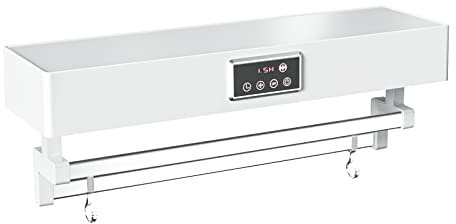 QL Toallero Eléctrico Inteligente con Desinfección UV y Secado Rápido 500W,Calentador de Toallas 60CM,Seca Toallas para Baño y Cocina,Blanco