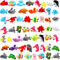 Zomiboo 55 Pièces Mini Jouets Animaux d'Océan en Peluche Jouet en Vrac de Créatures Marines en Peluche pour Set de Faveur de Fête Mini Animaux en Peluche Porte-Clés en Peluche (Style Mignon)