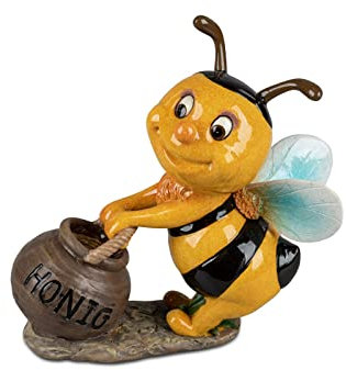 formano wunderschöne Biene mit Honigtopf Deko Figur aus Kunststein ca. 16 cm handbemalt