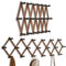 WGFKVAS 2 Stück erweiterbare Garderobe, Akkordeon-Wandaufhänger, 19 Haken, Holz-Hutständer, Wandmontage, Huthaken für Schlüssel, Kaffeetasse, Mäntel