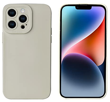 LOOKSEVEN for iPhone 14 Pro Case, White Silicone TPU Rubber Back Cover Case Compatible for iPhone 14 Pro (6.1 inch)