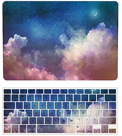 Estuche Dura para Macbook Pro 13 Pulgadas A1278 2012 2011 2010 2009 2008 Versión con CD-ROM, Funda Protettiva Delgada in Plastica & Cubierta de Teclado, Cielo Estrellado