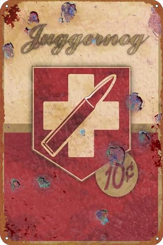 Juggernog Perk Water Bottle Soda Poster, Retro-Metallschild, Vintage-Blechschild für Café, Bar, Zuhause, Wanddekoration, 30,5 x 20,3 cm