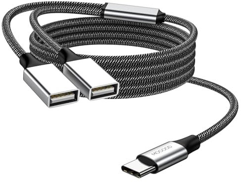 MOGOOD Adattatore da USB C a doppia USB femmina Tipo C a doppio cavo USB 2.0 OTG Splitter Convertitore per MacBook Pro, Google Pixel, Galaxy S9/Note 8