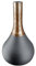 GILDE Deko Vase Flaschenvase aus Glas - Blumenvase Moderne Deko Wohnzimmer Tischdeko - Farbe: Schwarz Gold - Höhe 37 cm