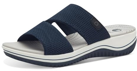 Jana Coshy Damen Hallux Pantolette mit Flexibler Sohle Elastisch, Blau (Navy), 38 EU