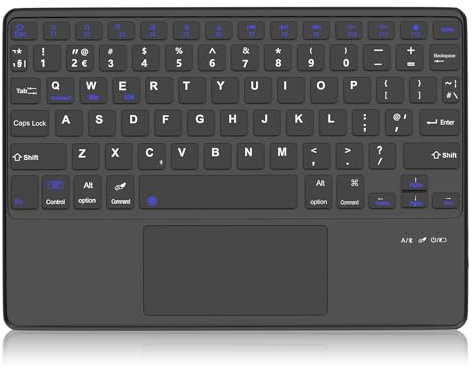 Generic Wireless Bluetooth Keyboard with Touch pad - Light weight Slim for iOS iPad, iPad Pro, iPad Air, Mac, Android Tablet Samsung Galaxy, Xiaomi Pad 5, Huawei, Lenovo, Black