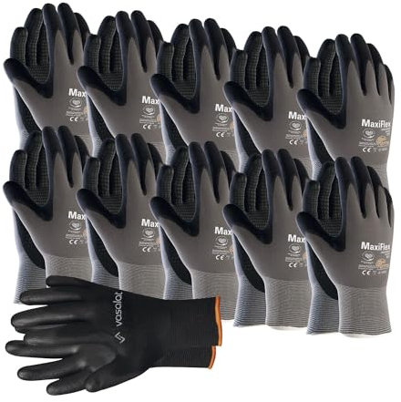Maxiflex Handschuhe Größe 8 Endurance 10 Paar - Arbeitshandschuhe mit Noppen für Herren und Damen - Montagehandschuhe mit bestem Grip