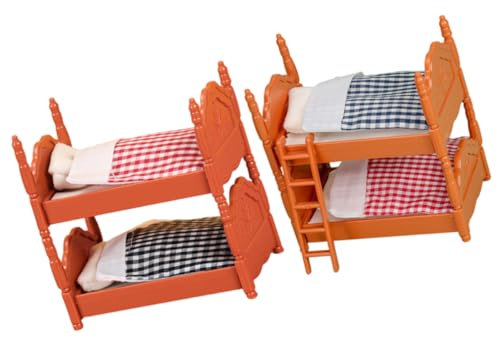 WHAMVOX 2 Sätze Mini Etagen Bett Miniatur-etagenbett Puppenhaus-miniaturmöbel Puppenhaus-möbelset Mini-puppenhausmöbel Puppenhaus-hochbett Miniaturbett Puppenbett Kind Plastik Haushalt