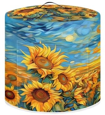 CREAMIC Sunflower Print Instant Pot Cover 3 Quart Dust Cover for Air Fryer Pressure Cooker Cover with Top Handle and Accessories Pockets Small Kitchen Appliance Cover Kitchen Decorations