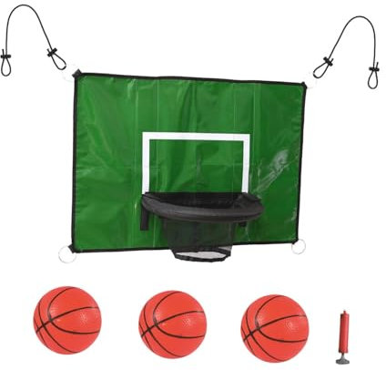 Trampolin Basketballkorb mit Ballpumpe,Fünfteiliges Set Basketballkorb Outdoor,Trampolin Zubehör Trampolingurt Basketballspielzeug für Jungen Mädchen für Outdoor und Indoor