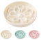 Gamelle Anti Glouton Chat Mélamine - Gamelle Chat Florale pour Alimentation Lente - Petit Bol Chat Interactive avec Base Antidérapante - Gamelles pour Chats Anti Vomissement - Labyrinthe Chat - Blanc