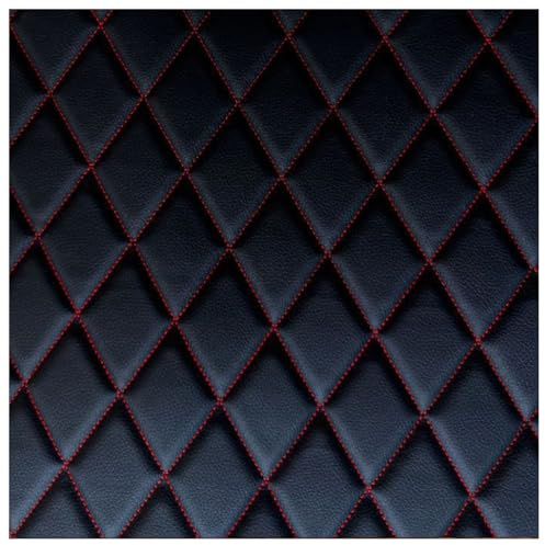 Lederkonzept Gesteppt Stoff Meterware Wildleder-Imitat Kaschiert Karo Polsterstoff Möbelstoff Für Schleifen-Ohrringe, Die Materialbeutel DIY-Handwerk Und Dekoration(Black,1.6X5m)
