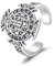 YueYuan Herren Ringe St. Benedikt Ringe 925 Sterling Silber Vintage Herren Ringe Kreuz Verstellbare Ringe Amulett Ringe für Männer Damen