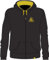 CRESSI Hoodie Unisex W/Zip Black/Yellow XS - Felpa Sportiva Maniche Lunghe, Cappuccio con Coulisse, 2 Tasche, Cerniera Anteriore, Dotata di Ricamo e Logo, Nero/Giallo, XS, Unisex
