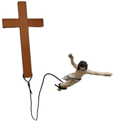 Puleuroy Jesus Bungee Wandkreuz Dekoration Home Office Kirche Wandbehang Springendes Kruzifix Erlöser Festival Geschenk Home