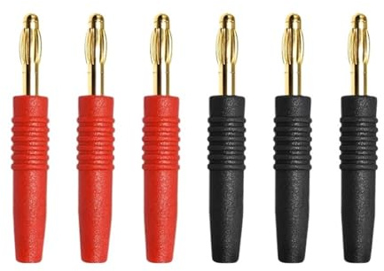 Connecteur Banane 2mm, 20 pièces, fiches mâles, Rouge et Noir, connecteurs de câble Audio, Haut-Parleur(400 Black)