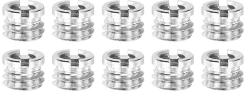 sourcing map Set of 10 Screw Nuts for Camera, Tripod Screw Adapter, Monopod, Flash Light