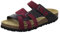 AFS-Schuhe 2122, Pantoletten Damen Leder, flach Sommer Sandalen mit Fußbett und Schnalle (37 EU, Beere/Crocco)