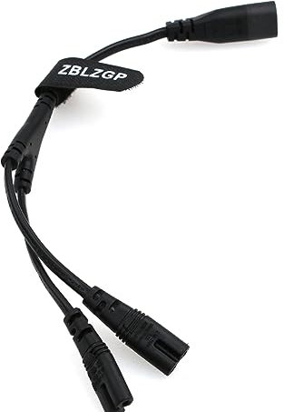 ZBLZGP IEC320 C8 vers 2 câbles d'alimentation C7 Y répartiteur AC, IEC Figure 8 mâle vers 2 femelles, câble d'alimentation AC, 1 en 2 sorties, pour haut-parleurs de moniteurs, C8-2 x C7, droits