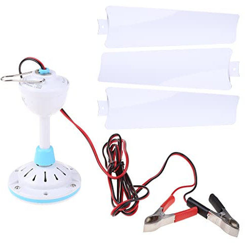 SELVFZ Electric fan,12V Ceiling Fan Household Air Hanging Tent Fans with 2.4m Cable for Home Bed Camping Outdoor Office Barbecue