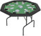 Snsowed 8-Spieler Poker Klapptisch 2-Fach Zuklappbar, Poker Table, Spieltisch, Blackjack, Poker Tisch, Roulette Tisch, Deko Casino Poker, Achteckig Grün